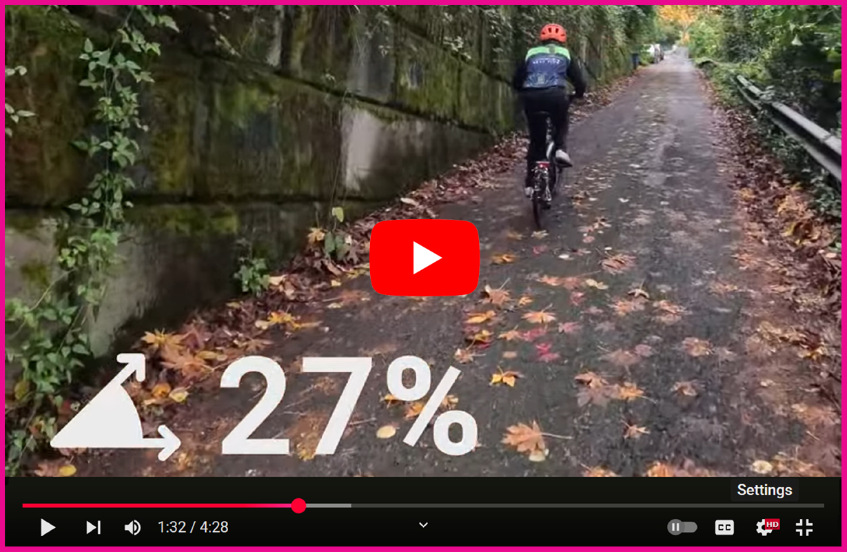Link to YouTube video showing a Brompton climbing steep hill