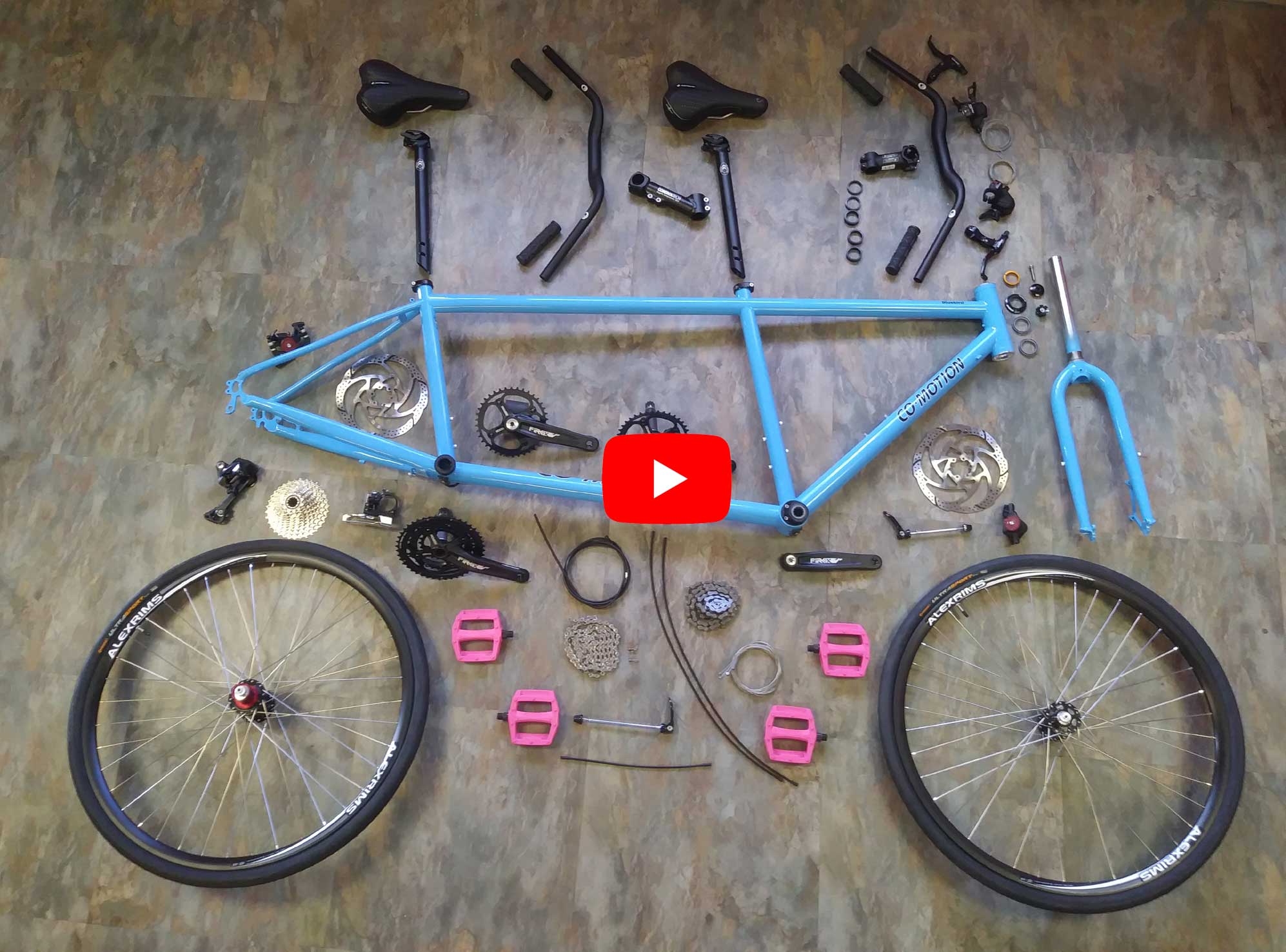 video of Surly Mike building a Co-Motion Cycles Bluebird tandem